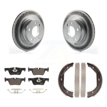 Rear Disc Coated Rotors Ceramic Pads Parking Shoes Kit For BMW 328i Convertible with 2.0L KGT-103666