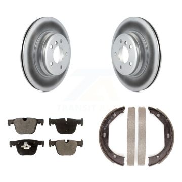 Rear Disc Coated Rotors Ceramic Pads Parking Shoes Kit For BMW 330i xDrive 328i 335i 428i KGT-103671