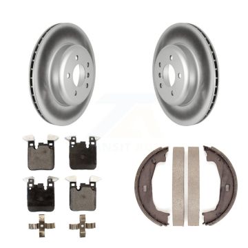 Rear Disc Coated Rotors Ceramic Pads And Parking Brake Shoes Kit For BMW 428i xDrive 328i KGT-103679