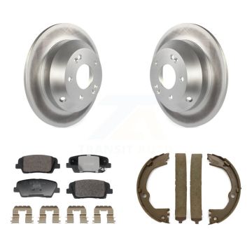 Rear Disc Coated Rotors Ceramic Pads Parking Shoes Kit For Hyundai Santa Fe Sport Kia XL KGT-103695