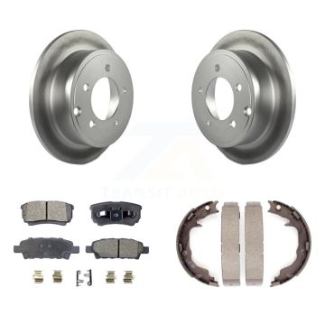 Rear Disc Coated Rotors Ceramic Pads & Parking Shoes Kit For Jeep Patriot Dodge Chrysler KGT-103707