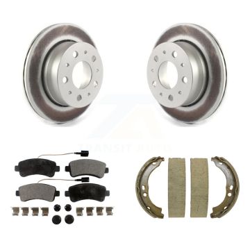 Rear Disc Coated Rotors Ceramic Pads & Parking Shoes Kit For Ram ProMaster 2500 3500 1500 KGT-103710
