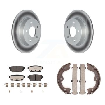 Rear Disc Coated Rotors Ceramic Pads And Parking Brake Shoes Kit For Nissan Altima KGT-103711