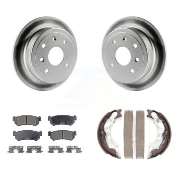 Rear Disc Coated Rotors Ceramic Pads And Parking Brake Shoes Kit For Suzuki Forenza Reno KGT-103717