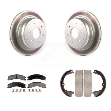 Rear Disc Coated Rotors Ceramic Pads And Parking Shoes Kit For 2016-2019 Nissan TITAN XD KGT-103719