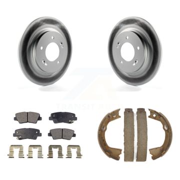 Rear Disc Coated Rotors Ceramic Pads And Parking Brake Shoes Kit For Hyundai Sonata Azera KGT-103730