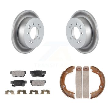 Rear Disc Coated Rotors Ceramic Pads And Parking Brake Shoes Kit For Hyundai Elantra KGT-103738