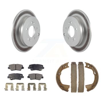 Rear Disc Coated Rotors Ceramic Pads Parking Shoes Kit For 2010 Hyundai Azera To 07 06 09 KGT-103739
