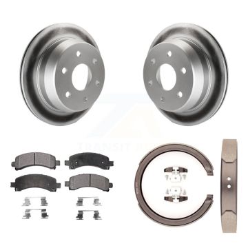 Rear Disc Coated Rotors Ceramic Pads Parking Shoes Kit For 2002 Chevrolet Avalanche 1500 KGT-103745