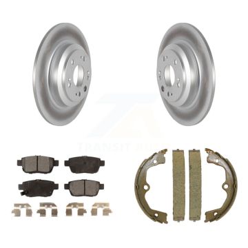 Rear Disc Coated Rotors Ceramic Pads And Parking Brake Shoes Kit For 2009-2014 Acura TL KGT-103747