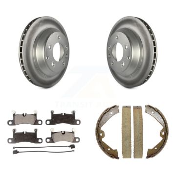 Rear Disc Coated Rotors Ceramic Pads And Parking Shoes Kit For Volkswagen Touareg Porsche KGT-103748