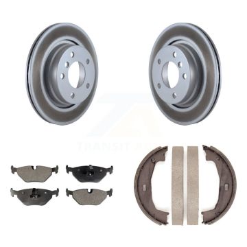 Rear Disc Coated Rotors Ceramic Pads Parking Shoes Kit For BMW 325i 325Ci 323Ci 323i 328i KGT-103779