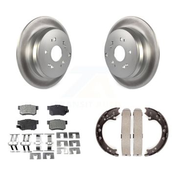 Rear Disc Coated Rotors Ceramic Pads And Parking Brake Shoes Kit For Acura RDX KGT-103781