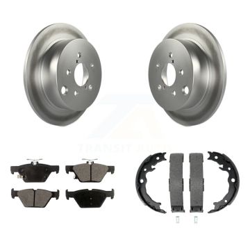 Rear Disc Coated Rotors Ceramic Pads And Parking Brake Shoes Kit For Subaru Crosstrek KGT-103796