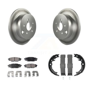 Rear Disc Coated Rotors Ceramic Pads & Parking Shoes Kit For Subaru Crosstrek Impreza XV KGT-103797