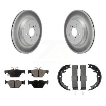 Rear Disc Coated Rotors Ceramic Pads And Parking Brake Shoes Kit For Subaru Crosstrek KGT-103798