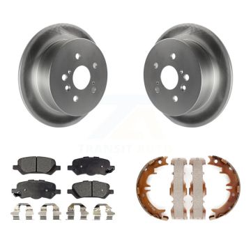 Rear Disc Coated Rotors Ceramic Pads & Parking Brake Shoes Kit For 2009-2016 Toyota Venza KGT-103810