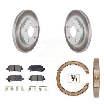 Rear Disc Coated Rotors Ceramic Pads And Parking Brake Shoes Kit For Chevrolet Impala KGT-103811