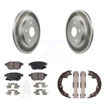 Rear Disc Coated Rotors Ceramic Pads And Parking Shoes Kit For Toyota Matrix Pontiac Vibe KGT-103814