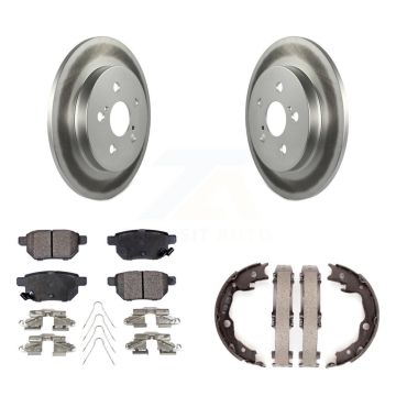 Rear Disc Coated Rotors Ceramic Pads And Parking Shoes Kit For Toyota Matrix Pontiac Vibe KGT-103815