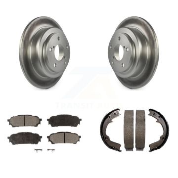 Rear Disc Coated Rotors Ceramic Pads & Parking Shoes Kit For Subaru Impreza Forester Saab KGT-103822
