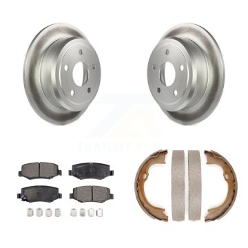 Rear Disc Coated Rotors Ceramic Pads And Parking Brake Shoes Kit For Jeep Wrangler JK KGT-103827