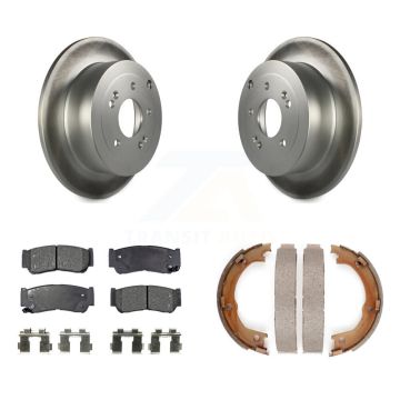 Rear Disc Coated Rotors Ceramic Pads And Parking Shoes Kit For 2007-2009 Hyundai Santa Fe KGT-103849