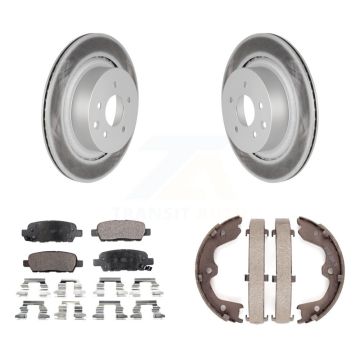 Rear Disc Coated Rotors Ceramic Pads And Parking Brake Shoes Kit For INFINITI G35 Q60 KGT-103857