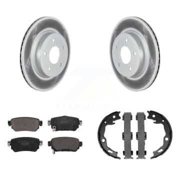Rear Disc Coated Rotors Ceramic Pads And Parking Shoes Kit For Nissan Rogue Sport Qashqai KGT-103862