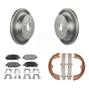 Rear Disc Coated Rotors Ceramic Pads And Parking Shoes Kit For INFINITI FX35 Nissan Quest KGT-103866