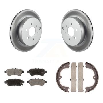 Rear Disc Coated Rotors Ceramic Pads & Parking Shoes Kit For 2005-2012 Nissan Pathfinder KGT-103867