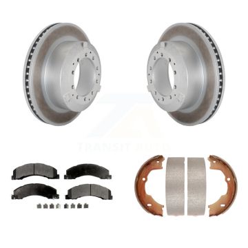 Rear Disc Coated Rotors Ceramic Pads Parking Shoes Kit For Ram Dodge Sterling Truck 4500 KGT-103875