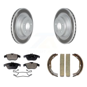 Rear Disc Coated Rotors Ceramic Pads And Parking Brake Shoes Kit For Mercedes-Benz E550 KGT-103933