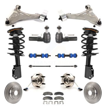 Front Disc Rotors Brake Pad Bearing Suspension Kit (15Pc) For 2006-2011 Buick Lucerne 4.6L KM-100001
