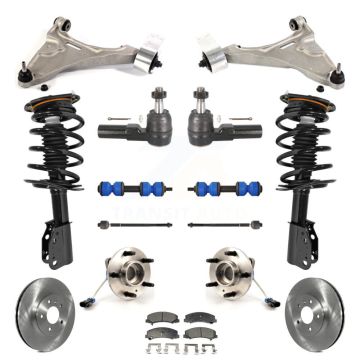 Front Disc Rotors Brake Pad Bearing Shock Assembly Suspension Kit (15Pc) For Buick Lucerne KM-100002