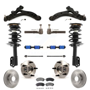 Front Rotor Brake Pad Bearing Arm Suspension Kit (15Pc) For Buick Rendezvous Pontiac Aztek KM-100005