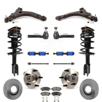 Front Rotors Brake Pads Bearings Suspension Kit (15Pc) For 2003 Pontiac Grand Prix Non-ABS KM-100008