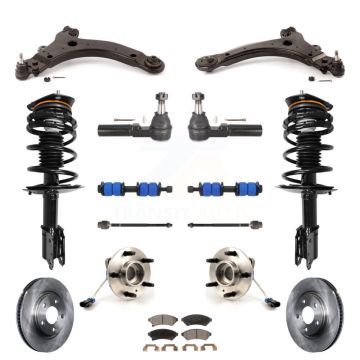 Front Disc Rotors Brake Pads Bearing Shock Suspension Kit (15Pc) For Buick LaCrosse Allure KM-100014