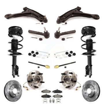 Front Rotors Brake Pad Bearing Suspension Kit (15Pc) For Pontiac Grand Am Chevrolet Malibu KM-100038