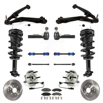 Front Disc Rotor Brake Pad Bearing Arm Suspension Kit (15Pc) For GMC Sierra 1500 Chevrolet KM-100062