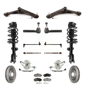 Front Disc Rotor Brake Pad Bearing Shock Suspension Kit (15Pc) For Chrysler Town & Country KM-100073