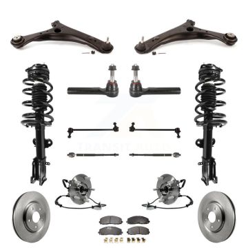 Front Disc Rotor Brake Pad Bearing Arm Shock Suspension Kit (15Pc) For Dodge Grand Caravan KM-100077