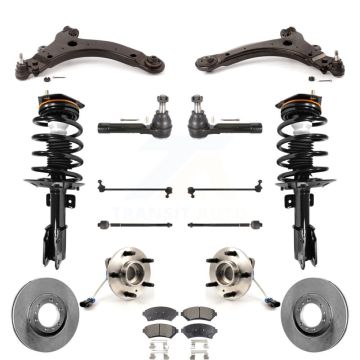 Front Disc Rotors Brake Pads Bearings Arms Shock Suspension Kit (15Pc) For Pontiac Montana KM-100086