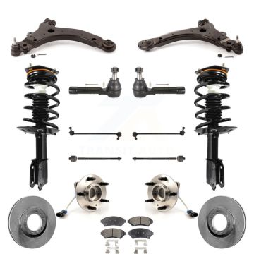 Front Disc Rotors Brake Pads Bearings Arms Shock Suspension Kit (15Pc) For Pontiac Montana KM-100088