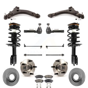 Front Disc Rotors Brake Pads Bearings Arms Shock Suspension Kit (15Pc) For Pontiac Montana KM-100089