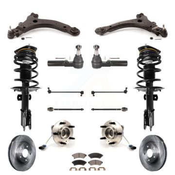 Front Disc Rotor Brake Pad Bearing Arms Shock Suspension Kit (15Pc) For Pontiac Grand Prix KM-100091