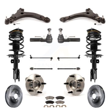 Front Disc Rotor Brake Pad Bearing Arms Shock Suspension Kit (15Pc) For Pontiac Grand Prix KM-100092