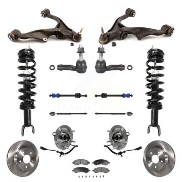 Front Disc Rotors Brake Pads Bearings Shock Suspension Kit (15Pc) For Ram 1500 Classic 4WD KM-100093