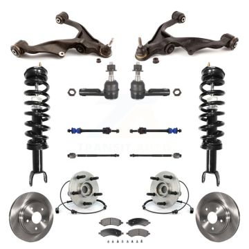 Front Disc Rotor Brake Pad Bearing Arms Shock Suspension Kit (15Pc) For Ram 1500 Dodge 4WD KM-100094
