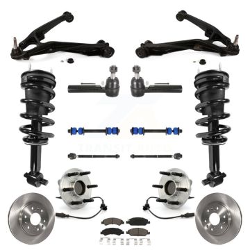 Front Disc Rotor Brake Pad Bearing Arm Suspension Kit (15Pc) For GMC Sierra 1500 Chevrolet KM-100163